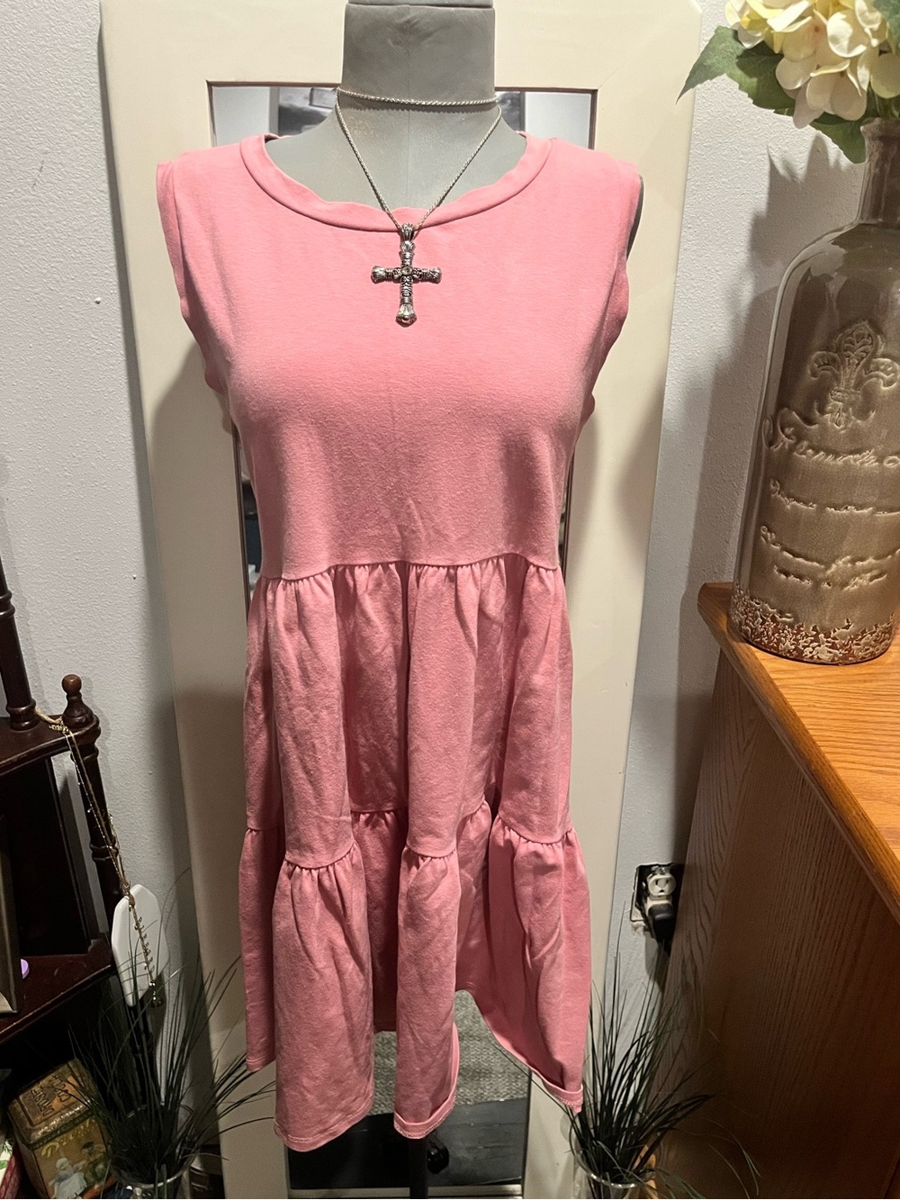 RolyPoly Pink Sleeveless Three Tier Dress